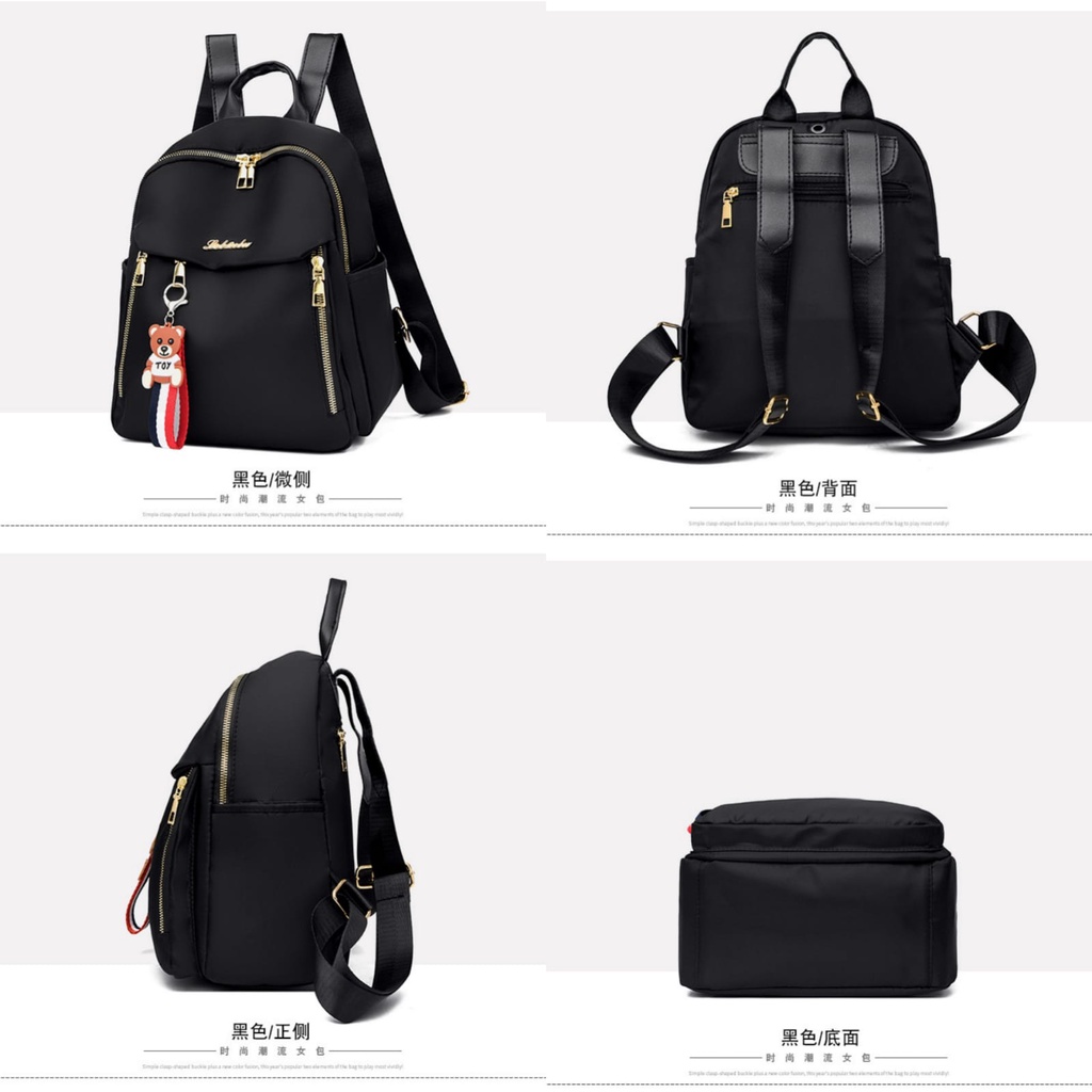 TAS RANSEL WANITA KOREA ANTI AIR HITAM SINALOA TA464B5 PREMIUM BACKPACK  SEKOLAH GENDONG KERJA PUNGGUNG KULIAH IMPORT BATAM REMAJA PREMIUM CEWEK