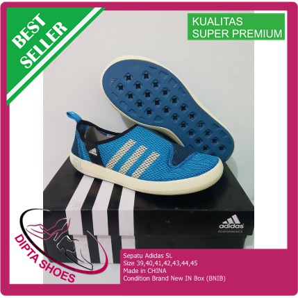 Adidas Climacool Boat SL Sepatu Slip On Pria Biru 43