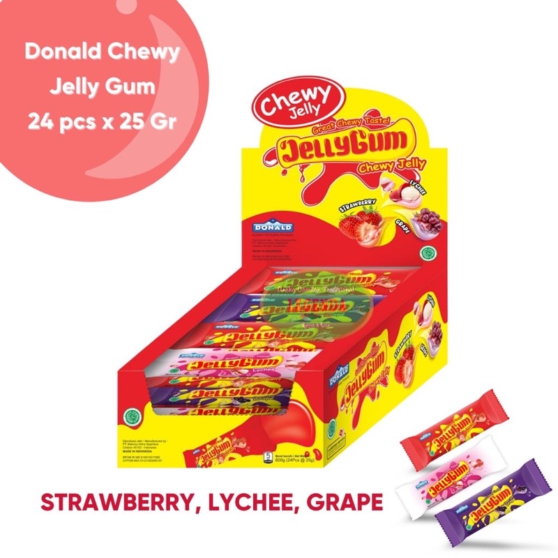 Jual Jelly Gum Donald, Chewy Jelly Great Chewy Tastel Aneka Rasa ( 24