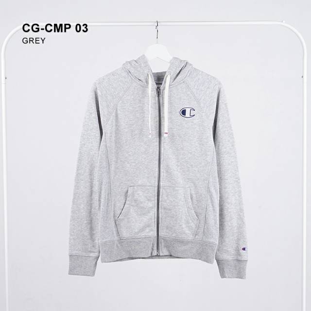 Jual CHAMPION ORIGINAL grey full zipper hoodie jacket jaket ritsleting  abuabu branded | Shopee Indonesia