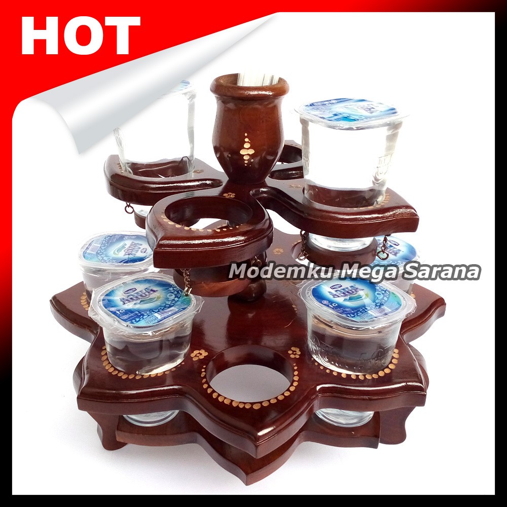 Jual Tatakan Tempat Aqua Gelas Gelasair Mineral Kayu 12 Lubang Teratai Shopee Indonesia 5333