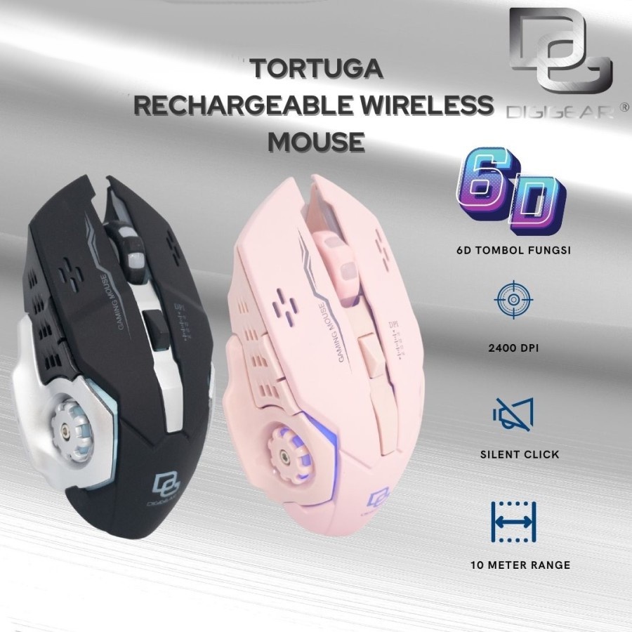 Jual DIGIGEAR TORTUGA Rechargeable WIRELESS Gaming Mouse | Shopee Indonesia