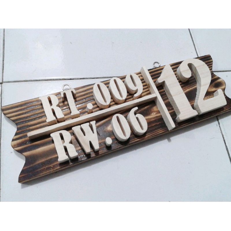 Jual Bikin Blok nomor/ nomer rumah dari kayu jati model RT RW | Shopee ...