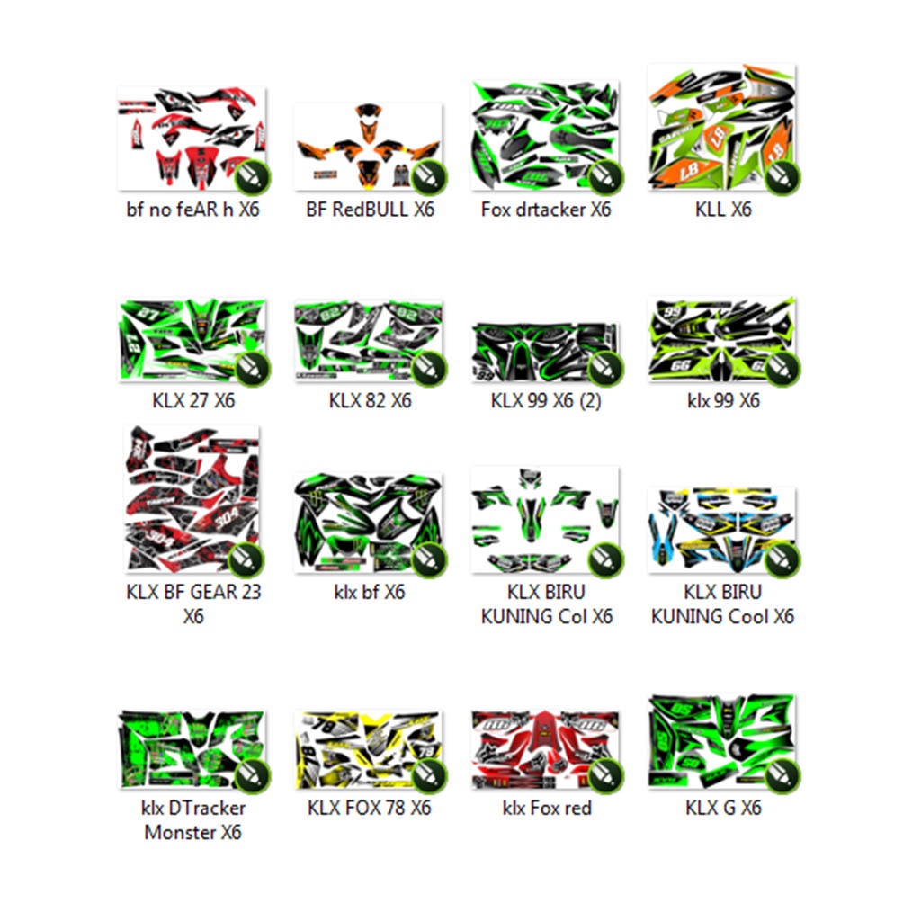 Jual [CDR] 50+ Pola Template Striping Motor Kawasaki KLX - Decal ...