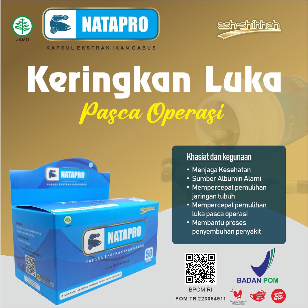 Jual NATAPRO / KAPSUL KUTUK / EKSTRA IKAN GABUS KEMASAN BARU / pro ...