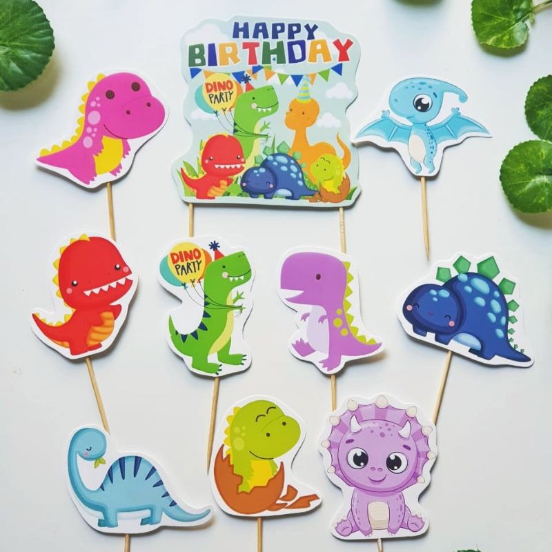 Jual Dino Party Dinosaur Dinosaurs Dinosaurus Birthday Cake Topper Hiasan Dekorasi Kue Ulang