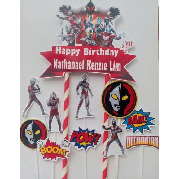 Jual TOPPER CAKE - HIASAN KUE ULANG TAHUN GAMBAR ULTRAMAN BISA CUSTOM