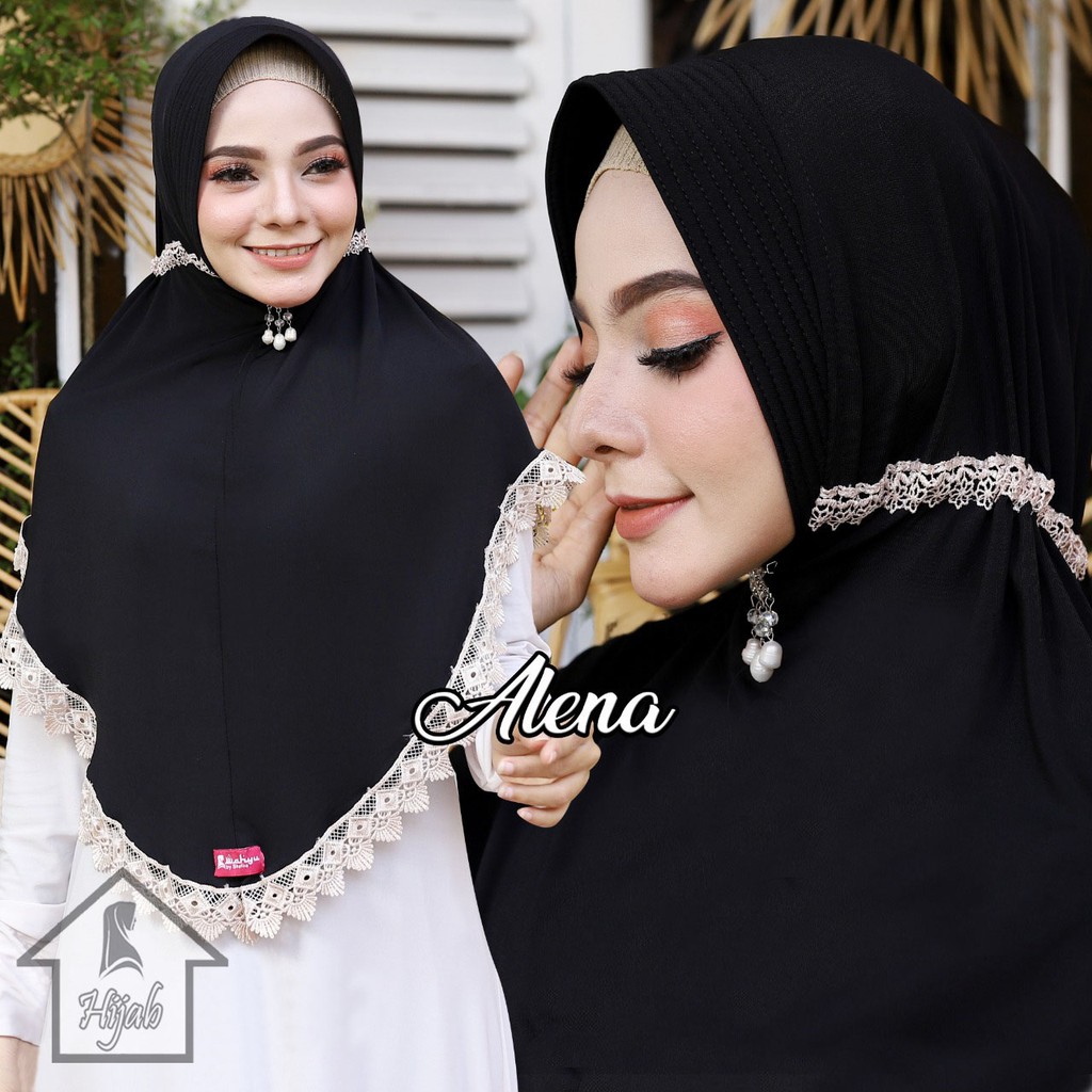 Jual Kerudung Instan Jersey Alena Serut Renda Import Jilbab Instan ...