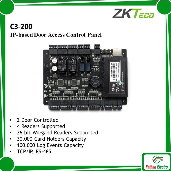 Jual Zkteco C3-200 Access Controller Board | 2 Door Access Control ...