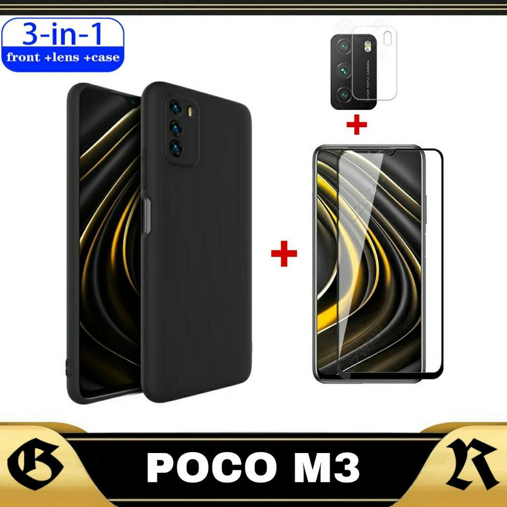 Jual Promo 3in1 Case Hp Xiaomi Poco X3 Pro M3 X3 X3 Nfc Tempered Glass Layar Camera 5930