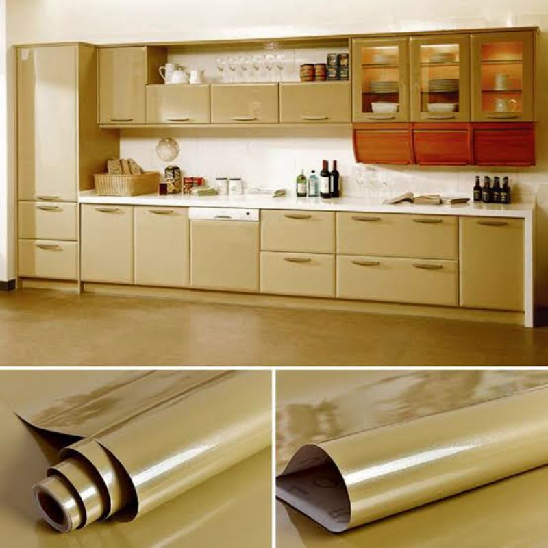 Jual Menjual wallpaper sticker kitchen set premium warna coklat kode ks