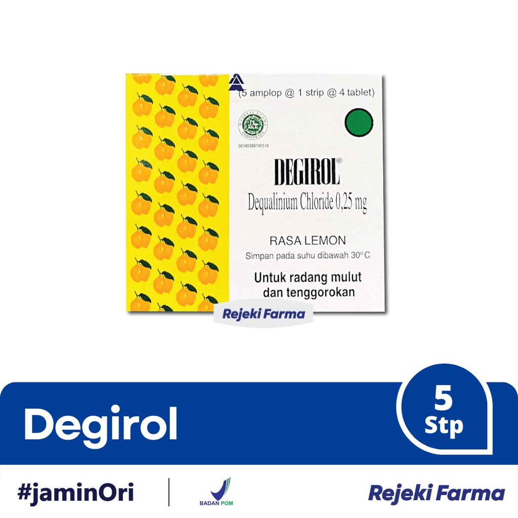 Jual DEGIROL 1 Box isi 5 Strip @ 4 Tablet - Radang Mulut Tenggorokan 20 ...