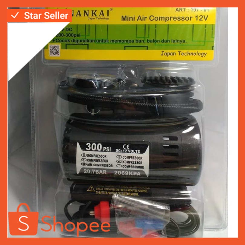 Jual Mini Air Compressor Volt Nankai Pompa Angin Ban Mobil V Nankai No Pty Shopee