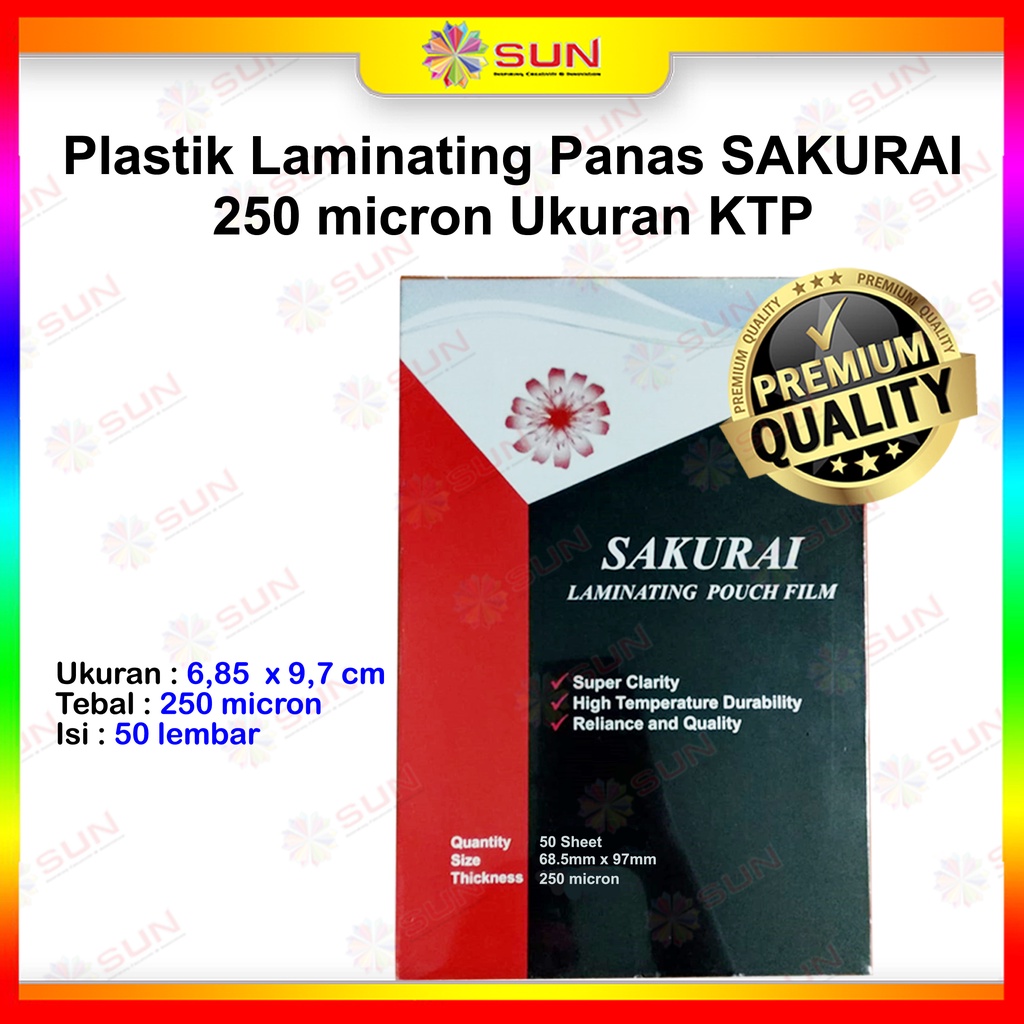 Jual Plastik Laminating Laminasi Panas Ktp Sim Id Card Sakurai Gktech