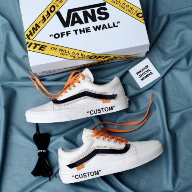 Jual Sepatu OFF WHITE x Vans Old Skool Virgil Abloh White BNIB Original Premium Shopee Indonesia