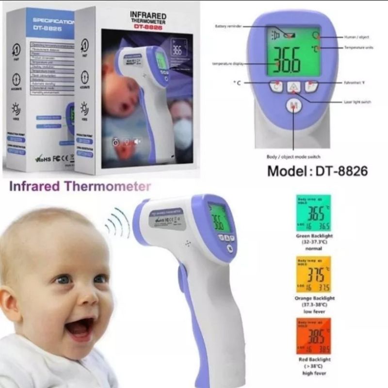 Jual Thermometer Digital Infrared Non Contact Dt8826 Thermometer