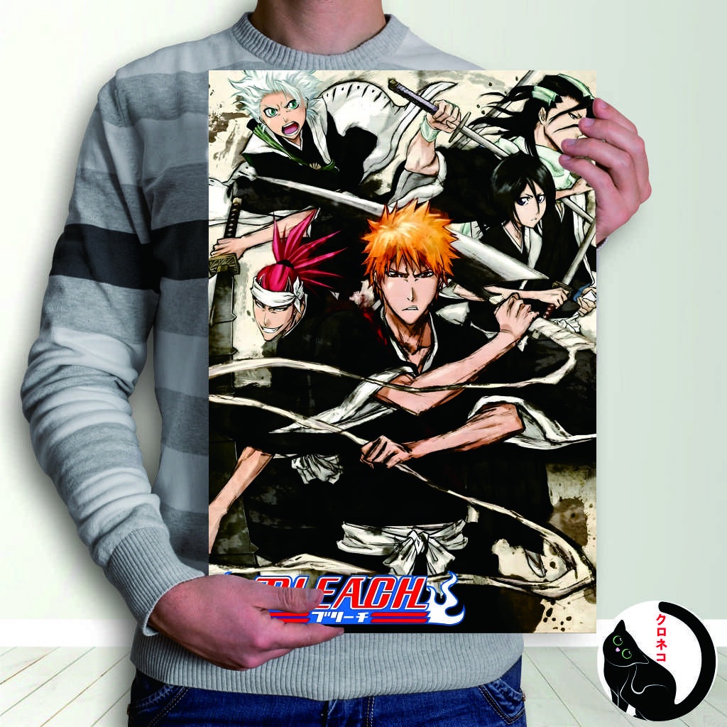 Jual Poster Anime BLEACH Ichigo Kurosaki Rukia Kuchiki Renji Abarai ...