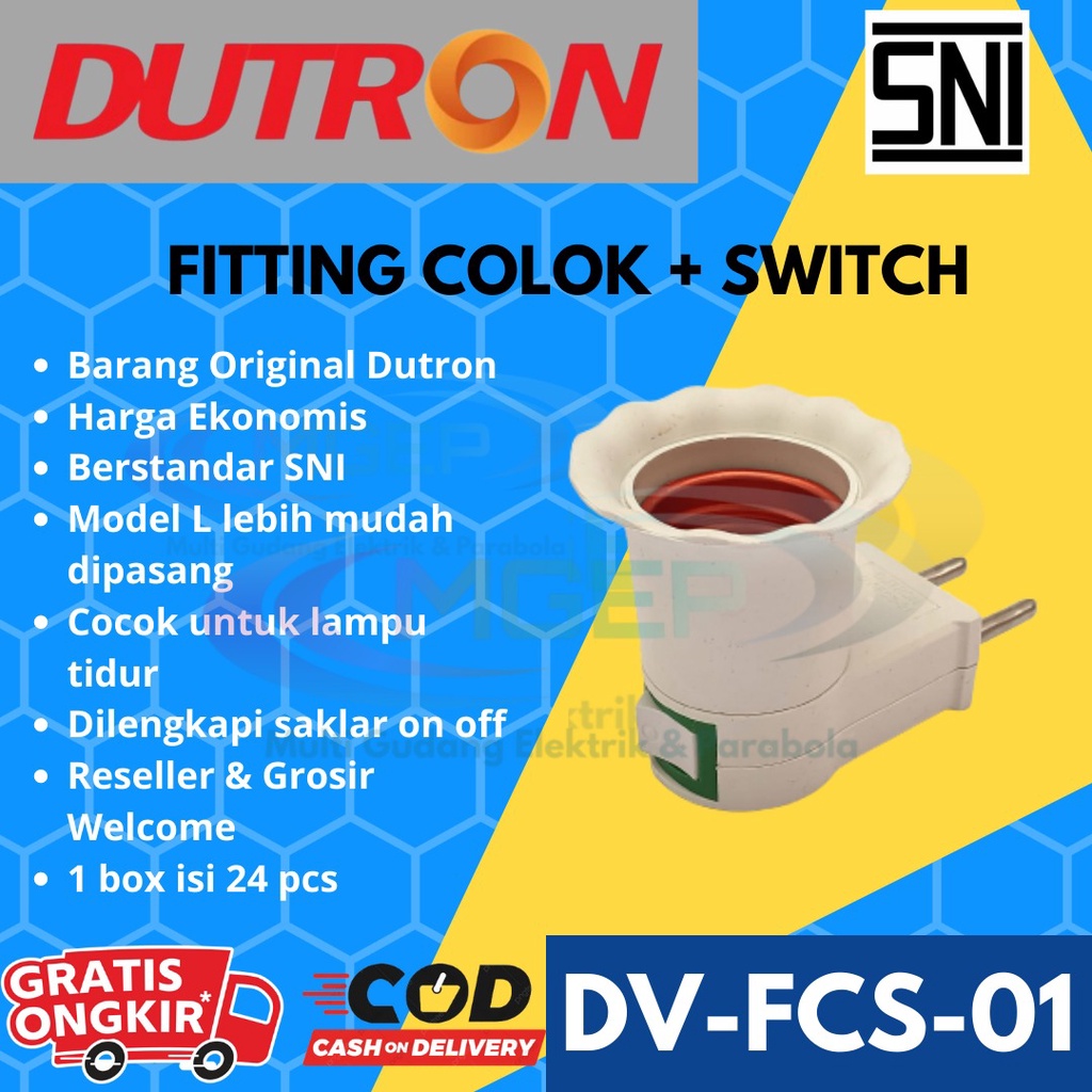 Jual Fitting Colok Dutron Saklar Ekonomis Fitting Lampu Colok Best Seller Dv Fcs Shopee