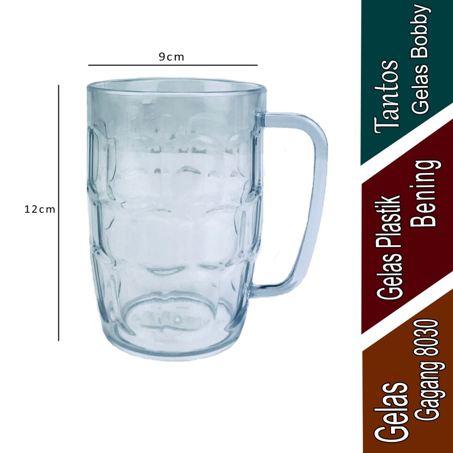 Jual Gelas Bir Beer Jumbo Akrilik Anti Pecah Acrylic Premium Bening Kristal Mika Cangkir Gagang 4404