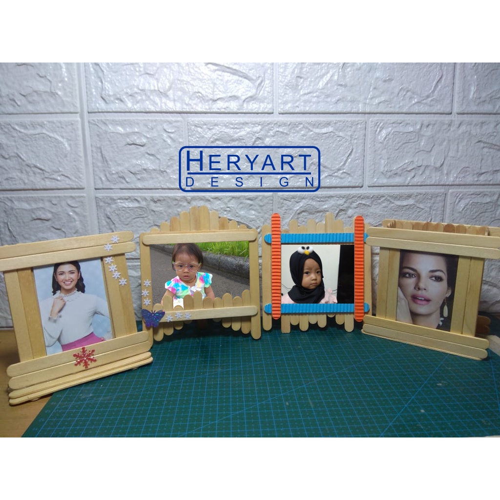 Jual Kerajinan Tangan Bingkai Foto Frame Foto Dari Stik Es Krim Shopee Indonesia 9583