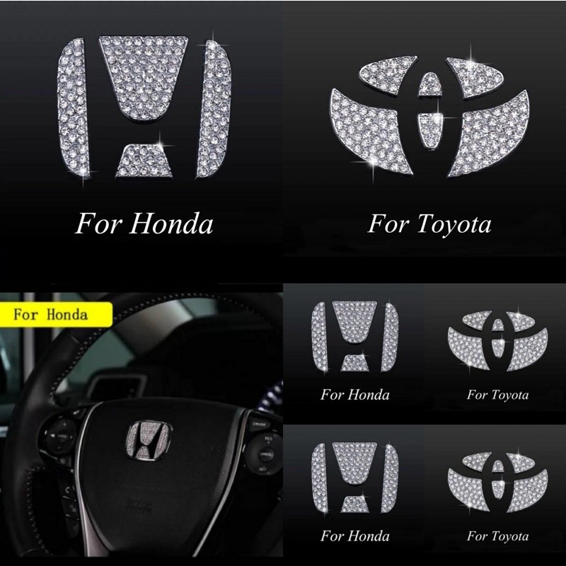 Jual sticker mobil sticker diamond stir steering wheel stiker logo