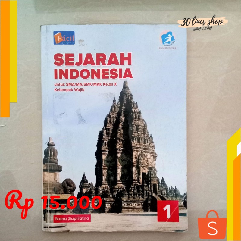 Jual Buku Sejarah Indonesia Kelas 10 Nana Supriatna Facil / Grafindo ...