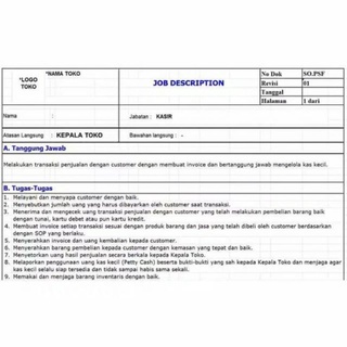 Jual SOP MINIMARKET FLOWCHART JOBDESC PANDUAN STANDARDISASI TOKO ...