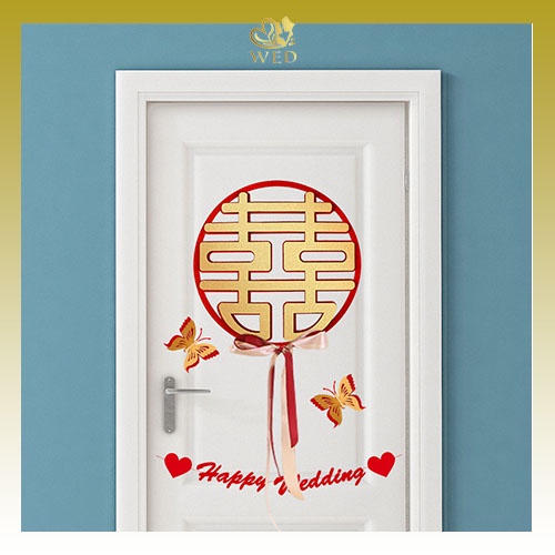 Jual WED Backdrop Stiker Pintu Wedding / Tempelan Suangxi Variasi