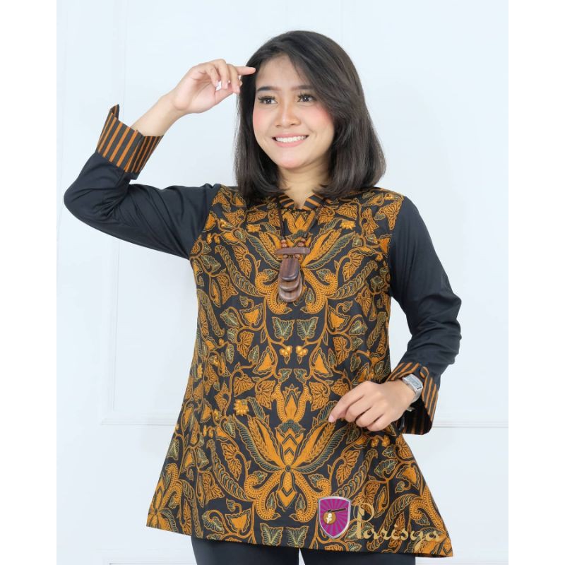 Jual BATIK PARISYA - Kadek Ayu B00068, Atasan Batik Blouse Batik Pisang ...