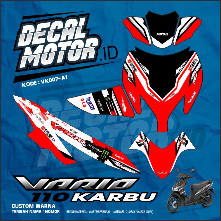 Jual Sticker Decal Full Body Vario Old Sticker Vario Karbu Merah