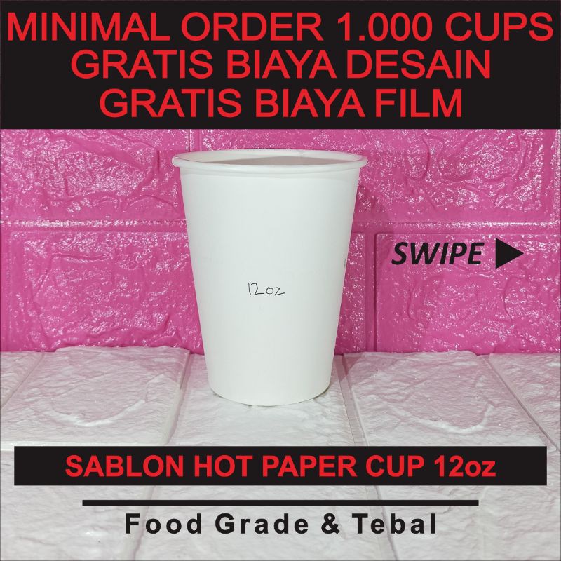 Jual Jasa Sablon Paper Cup 12 oz | Shopee Indonesia