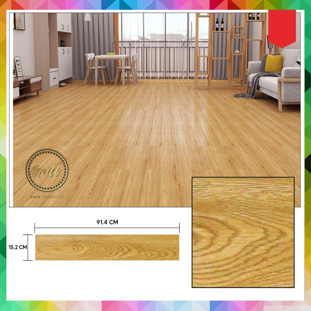 Jual Vinyl Lantai Plank Motif Kayu Vinyl Flooring Wooden Motif Sticker Lantai Kayu Tipe