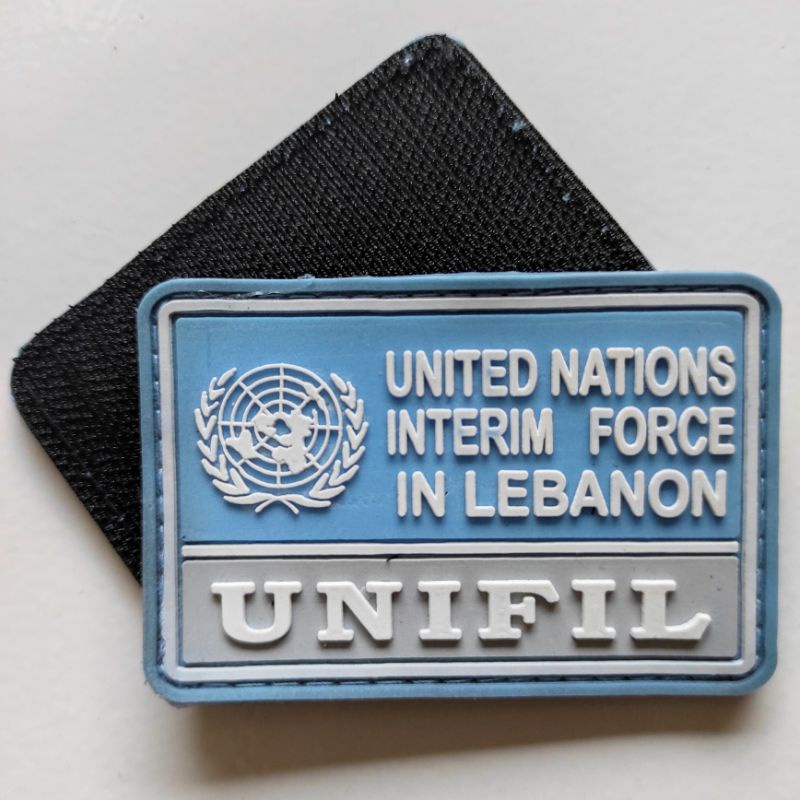 Jual patch rubber logo unifil lebanon/rubber patch unifil/tempelan