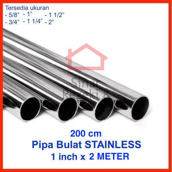 Jual 1" Inch X 2 METER Pipa Bulat SS Stainless Gantungan Baju Display ...