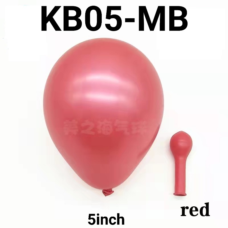 Jual KB05-MB Balon latex 5 inch metalik tebal merah makaron satuan ecer ...