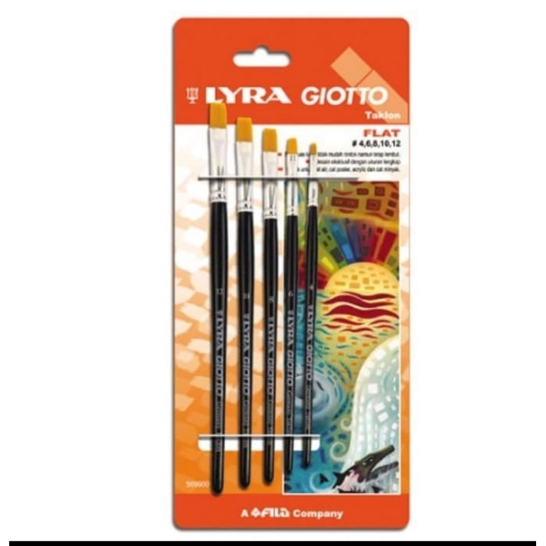 Jual Kuas Lukis Lyra Giotto Flat Set 5 pcs Brush Art Ujung Rata ...