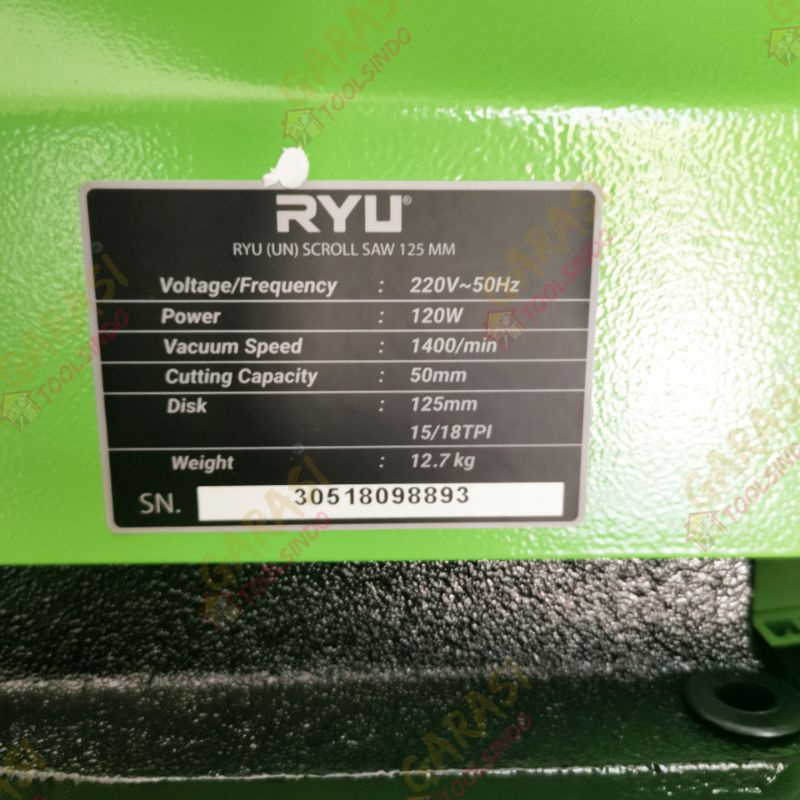 Jual mesin scroll saw RYU RSS 125 mesin gergaji meja ukir kayu triplek ...