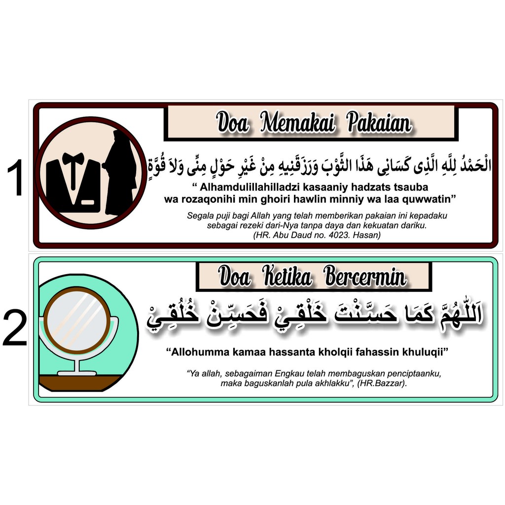 Jual Stiker Doa memakai pakaian & stiker doa bercermin ,stok selalau