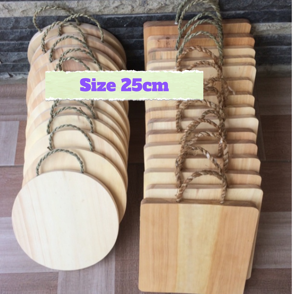 Jual Souvenir Talenan Tali 25cm Bulat / Kotak Talenan Gantung Talenan ...