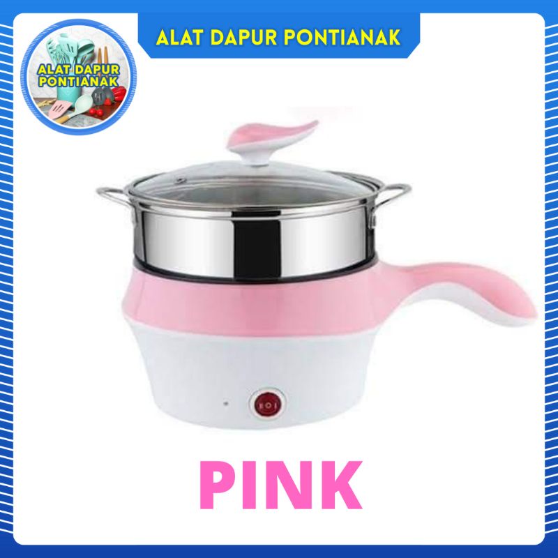 Jual Multifungsi Electric Fry Pan Steamer Panci Listrik Lapisan Keramik Pengukus Elektrik 1984