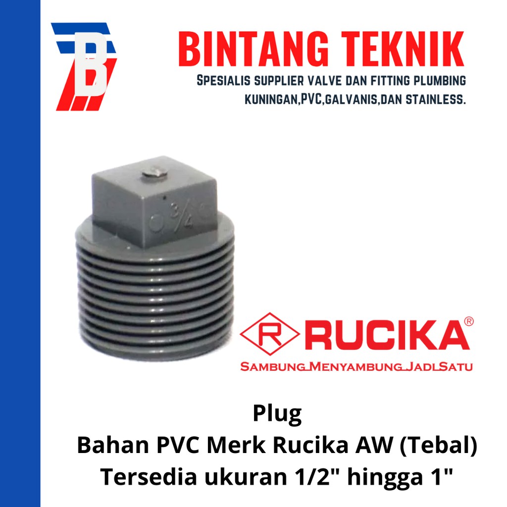 Jual Plug PVC Rucika AW (Tebal) 1/2