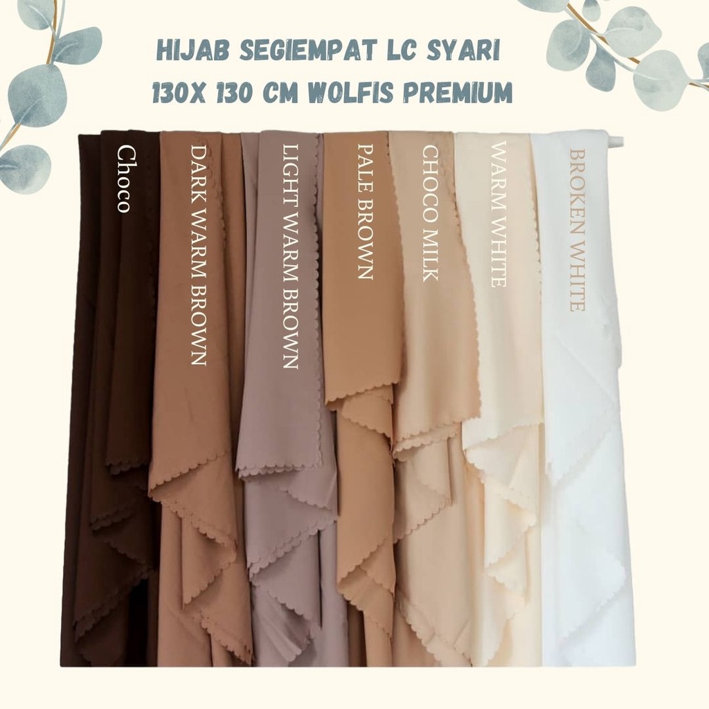 Jual Kerudung Hijab Jilbab Segi Empat Syari X Cm Wolfis Premium Grade A Laser Cut Halus