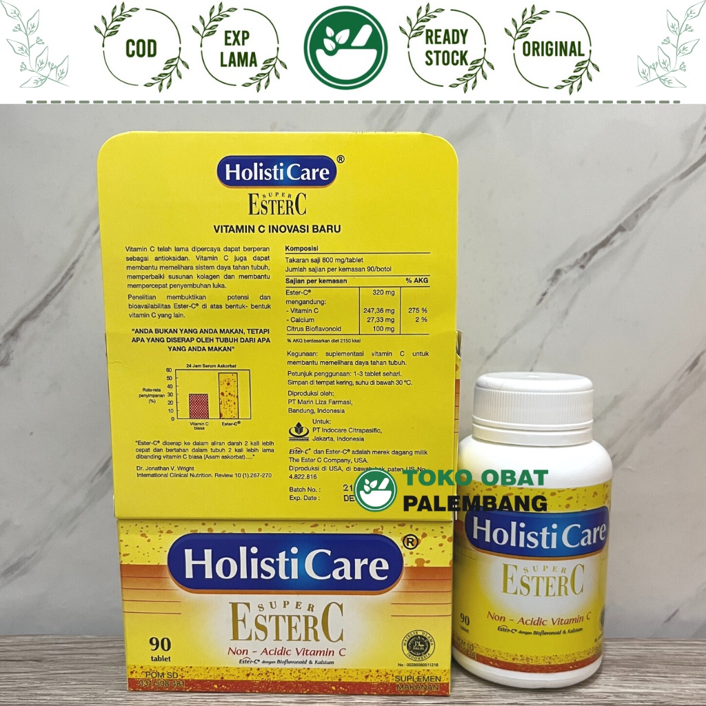 Jual HOLISTICARE ESTER C 90 TABLET FAMILY PACK NON ACIDIC VITAMIN C