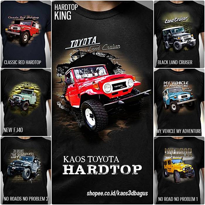 Jual Baju Kaos Mobil Toyota Hardtop Land Cruiser Fj Classic Red Hardtop Komunitas Offroad