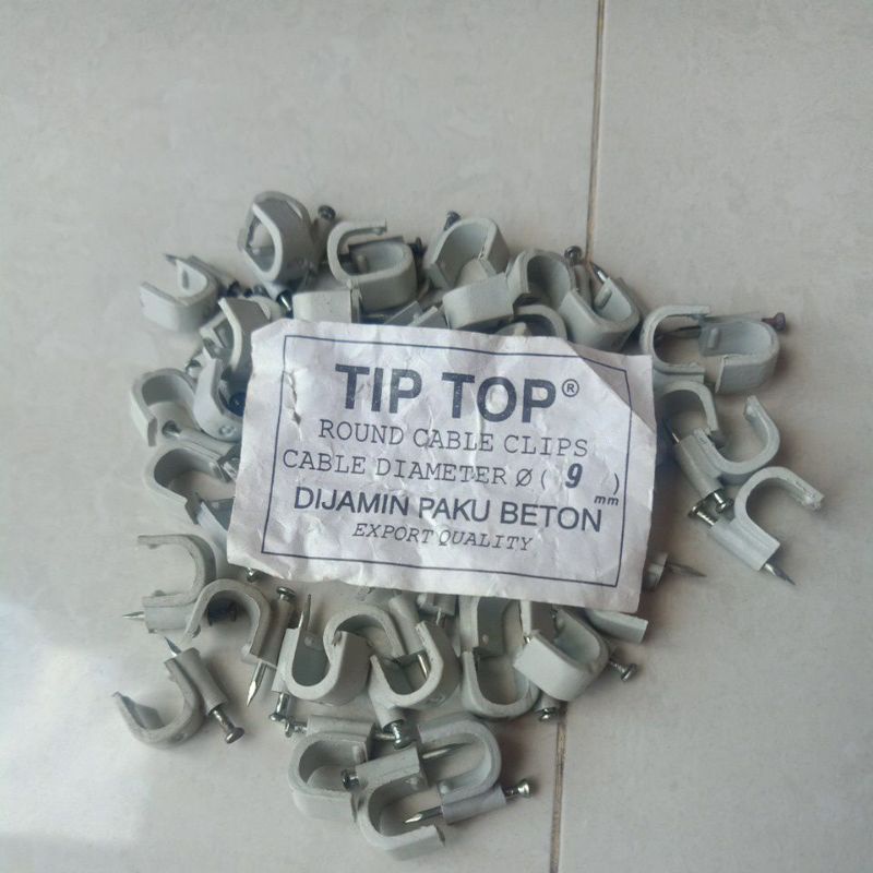 Jual Klem Kabel Paku Beton 9mm Merk Tip Top Isi50pcs Shopee Indonesia