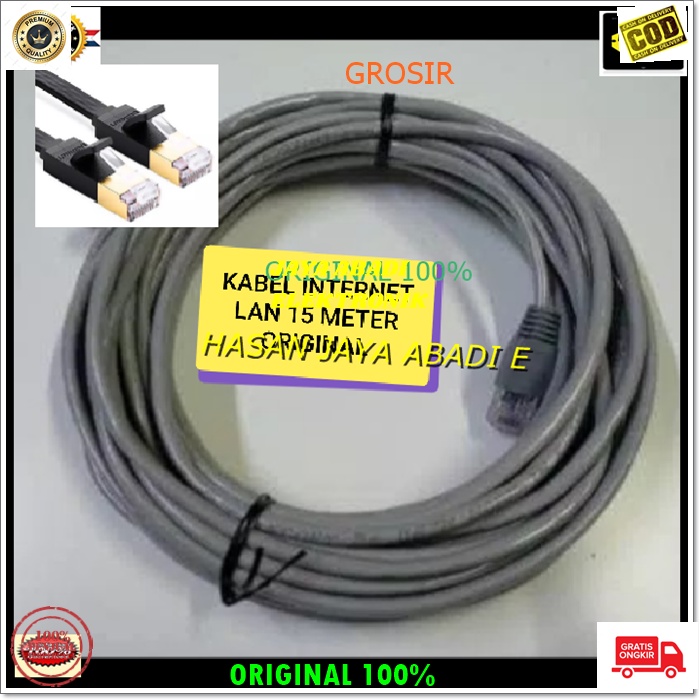Jual G299 ORIGINAL KABEL LAN RJ45 15 METER CAT5 UTP INTERNET WIFI ...