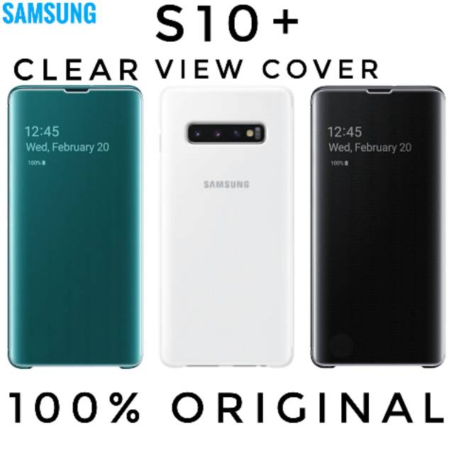 Jual Samsung S10 Plus Original CLEAR VIEW COVER S10+ Flip Case Casing
