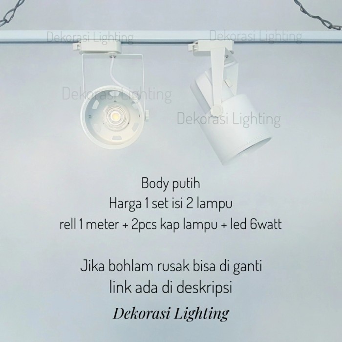 Jual Lampu Sorot Track Spotlight Rell 1Meter Fiting E27 Dekor Terlaris ...