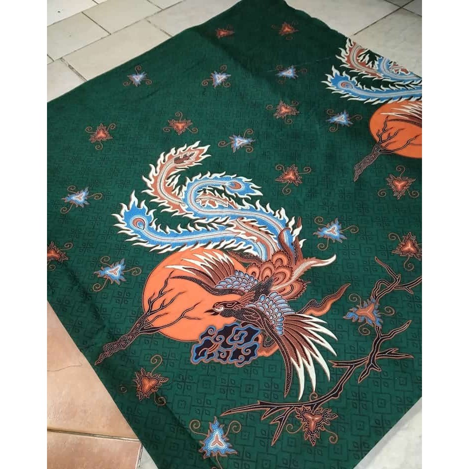 Jual Kain Batik Solo Alusan Limited Stock Motif Burung Terbang Warna Hijau Botol Shopee 4051