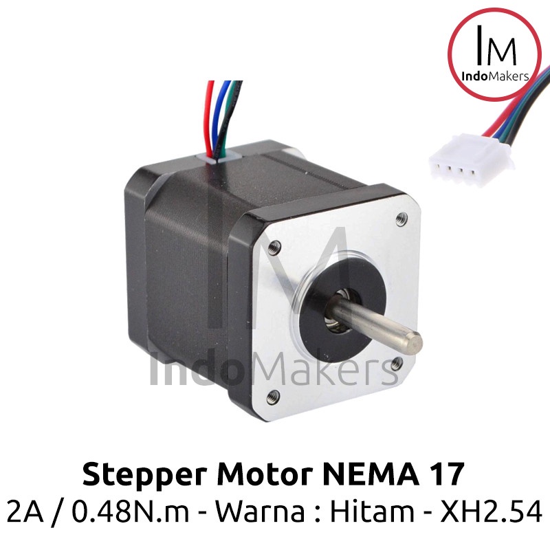 Jual NEMA 17 Stepper Stepping Motor 2A Shaft 5mm Hitam XH2.54 | Shopee ...